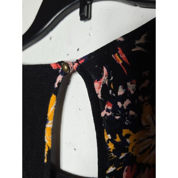 Maurices Dark Floral Short Sleeve Mini Dress Size Large Whimsigoth Boho Summer - Picture 3 of 9